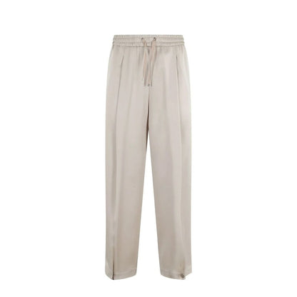 Herno Beige Acetate Casual Pants for Women
