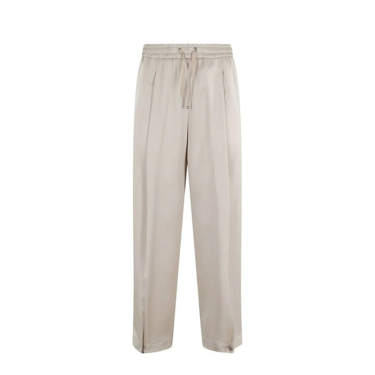 Herno Beige Acetate Casual Pants for Women