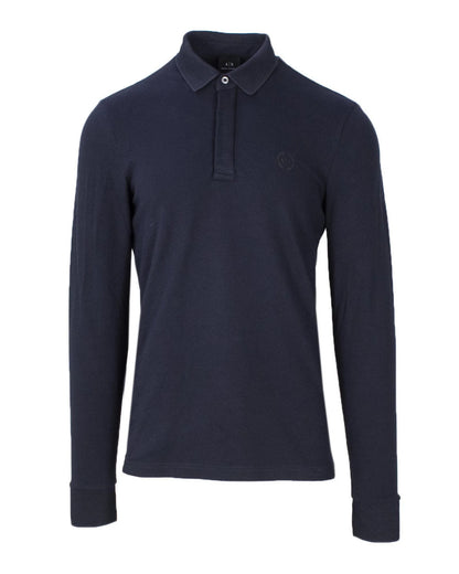 Armani Exchange Blue Cotton Polo Shirt for Men