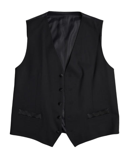 Dolce & Gabbana Black Wool Two-Piece Suit - Blazer & Waistcoat