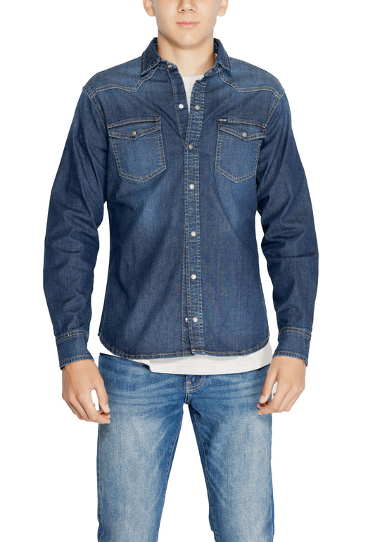 Gas Blue Denim Shirt for Men - Effortless Style for Fall/Winter