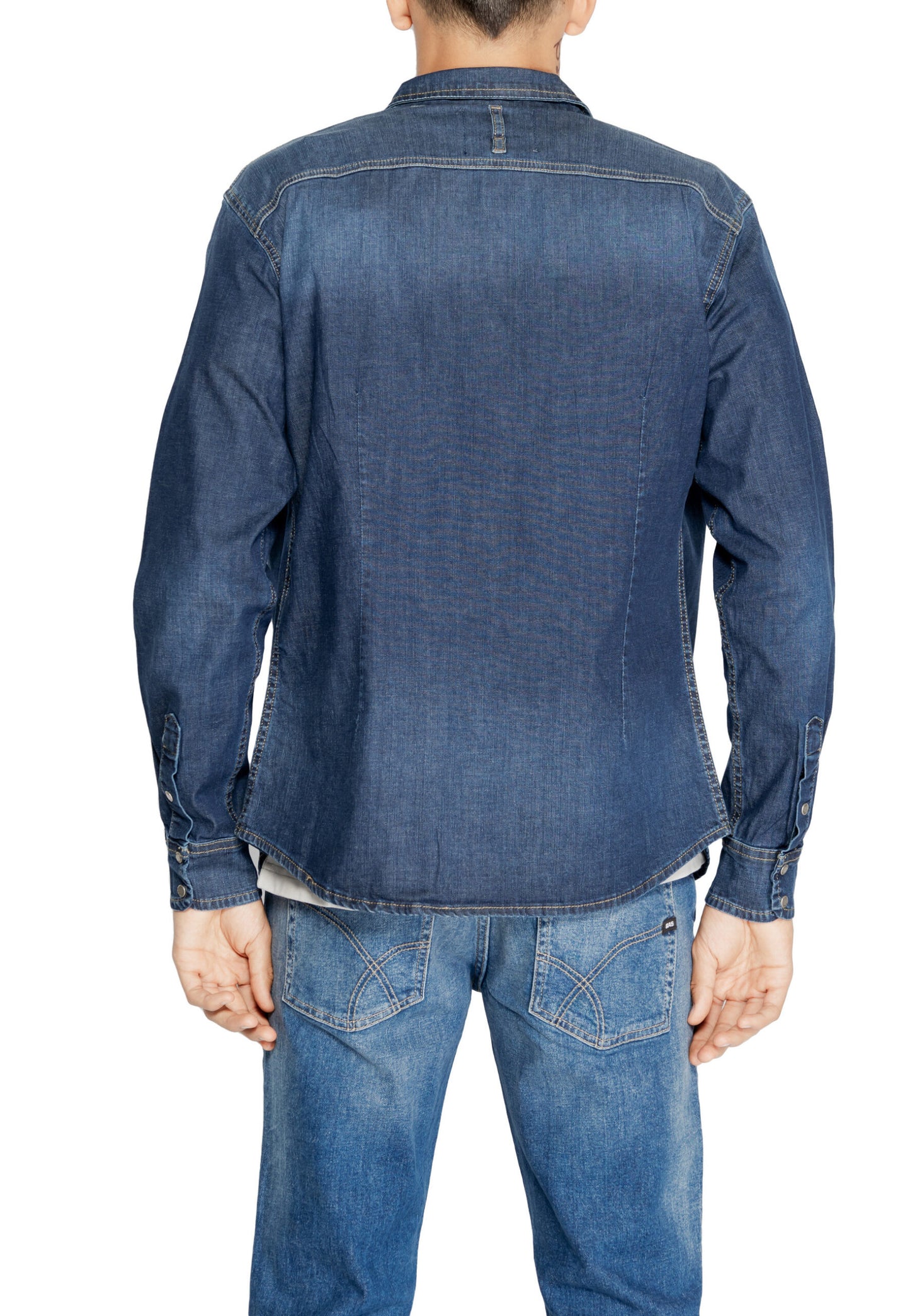 Gas Blue Denim Shirt for Men - Effortless Style for Fall/Winter