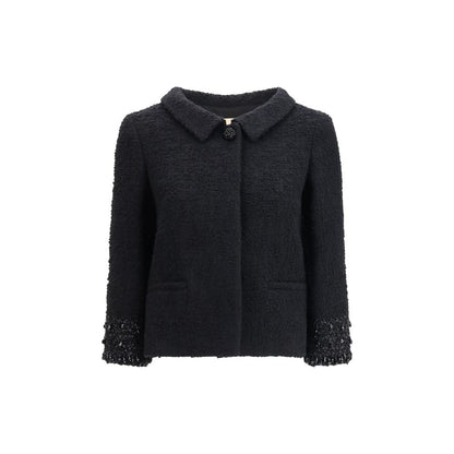 Valentino Garavani Black Fleece Wool Coat