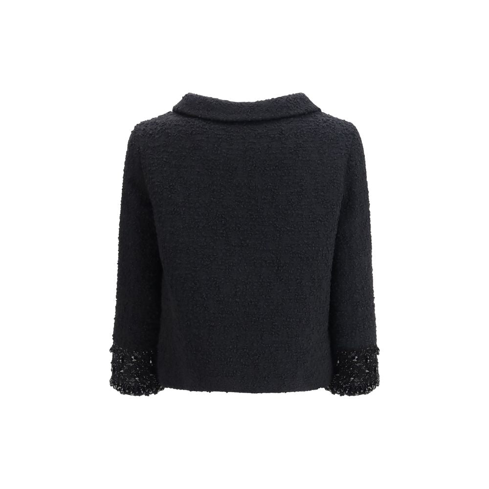 Valentino Garavani Black Fleece Wool Coat