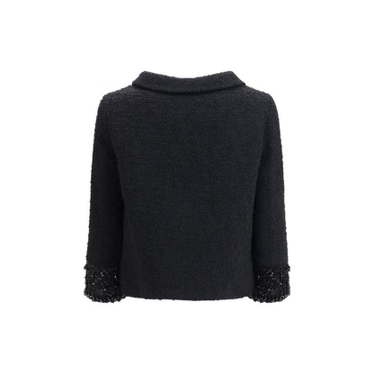 Valentino Garavani Black Fleece Wool Coat