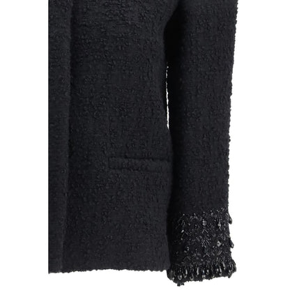 Valentino Garavani Black Fleece Wool Coat