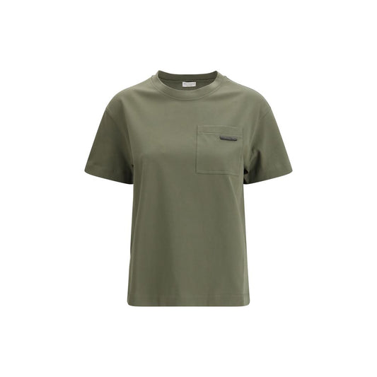 Brunello Cucinelli Green Cotton T-Shirt