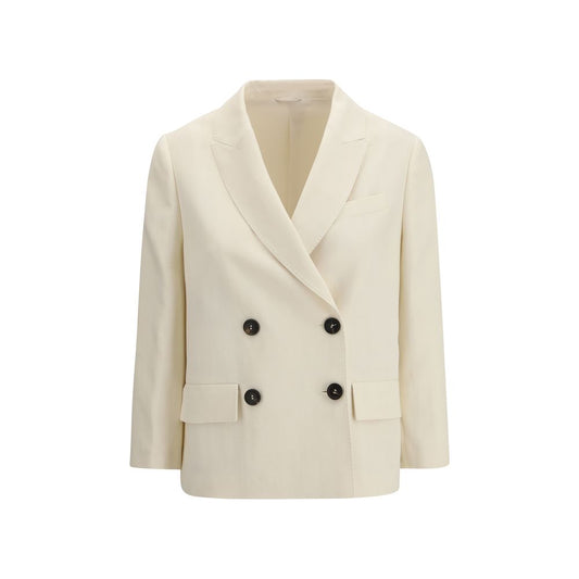Brunello Cucinelli Fluid Twill Jacket in Beige Viscose