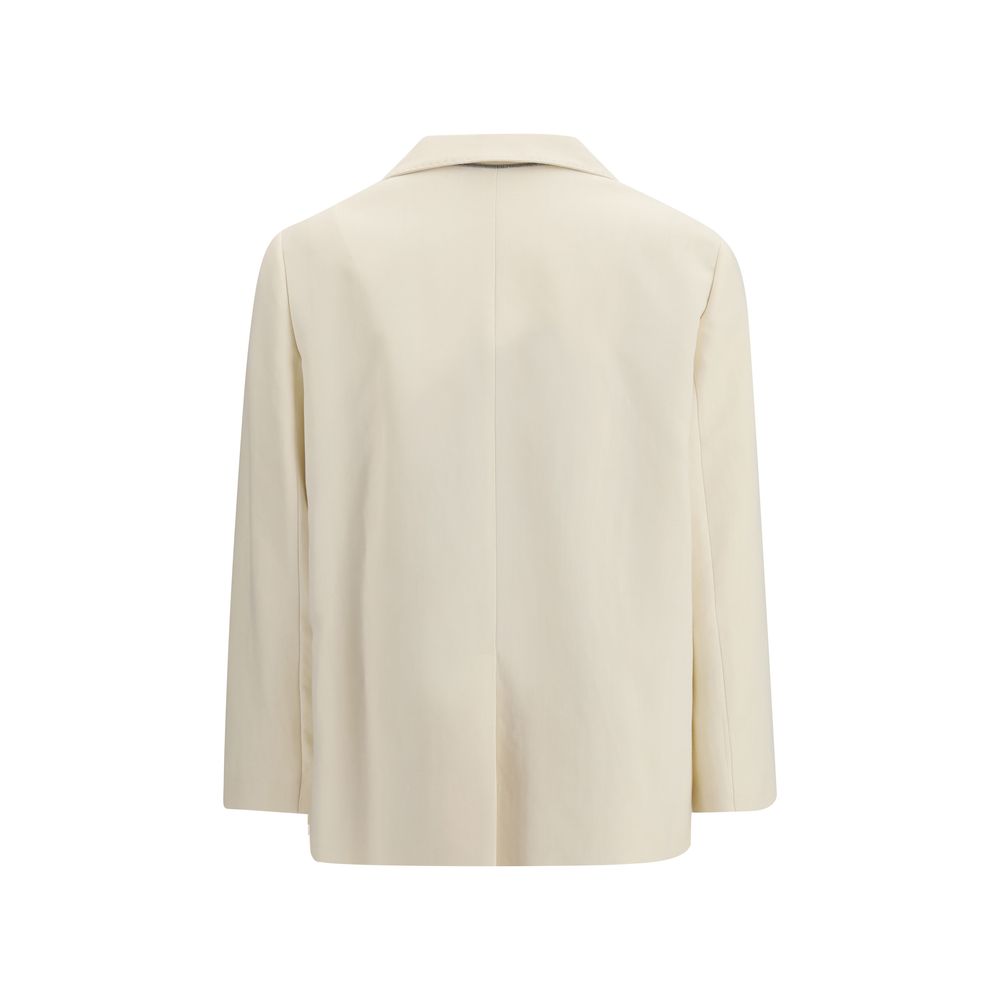 Brunello Cucinelli Fluid Twill Jacket in Beige Viscose