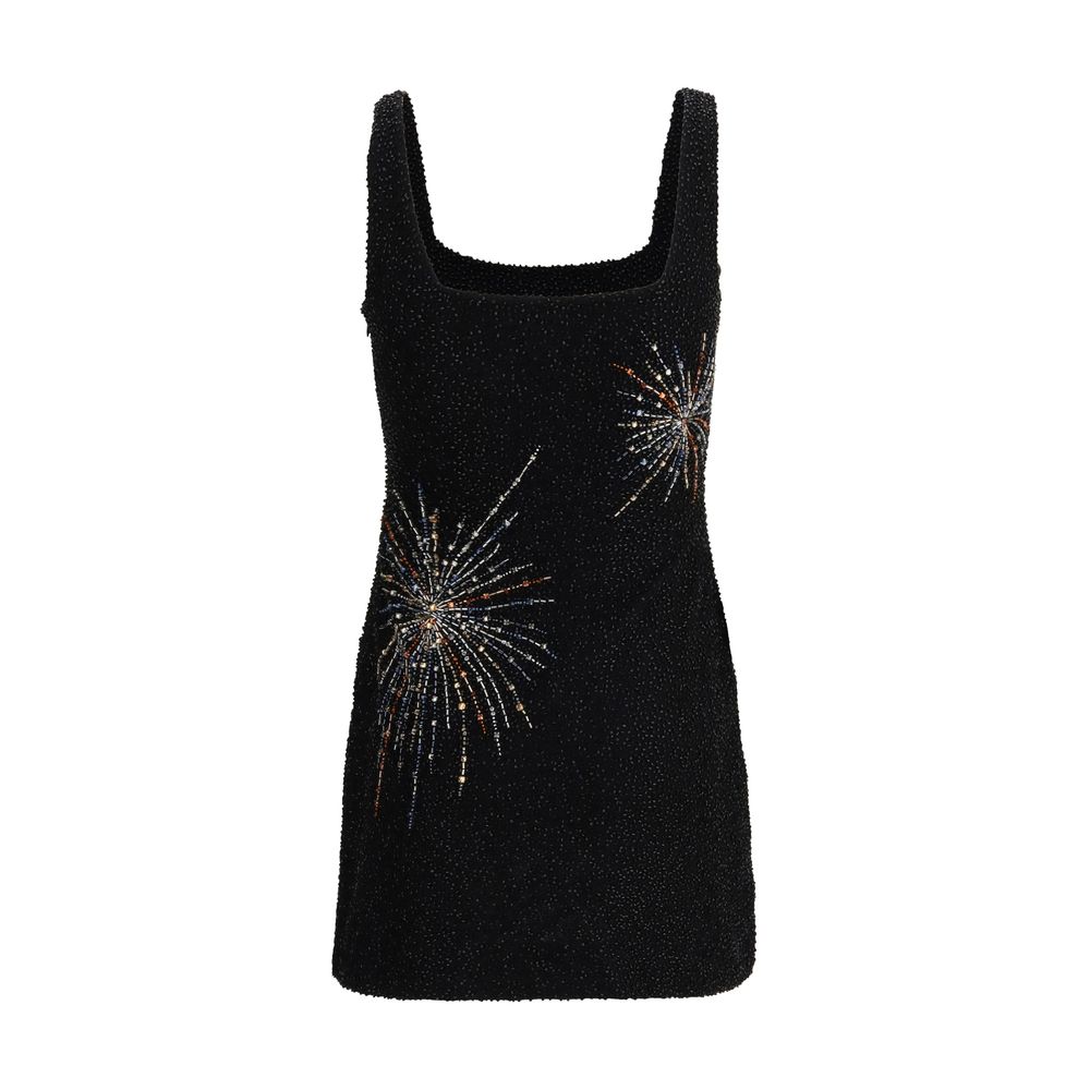 Staud Sable Dress Firework in Black Nylon