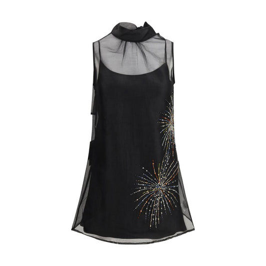 Staud Albee Mini Dress in Black Polyester