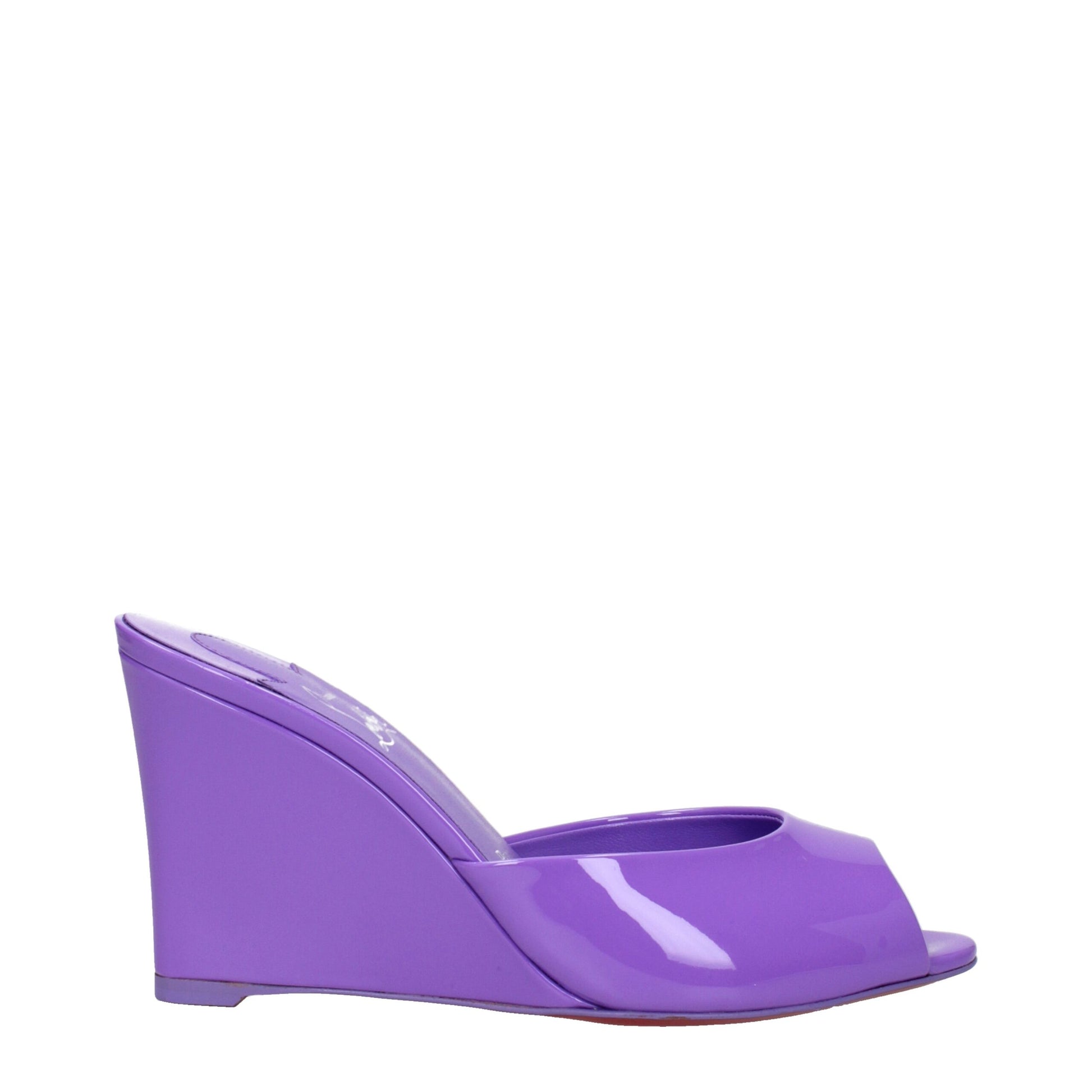 Christian Louboutin Purple Leather Me Dolly Zeppa Wedge Sandals