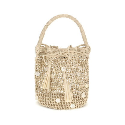 Alanui Beige Raffia Bucket Bag