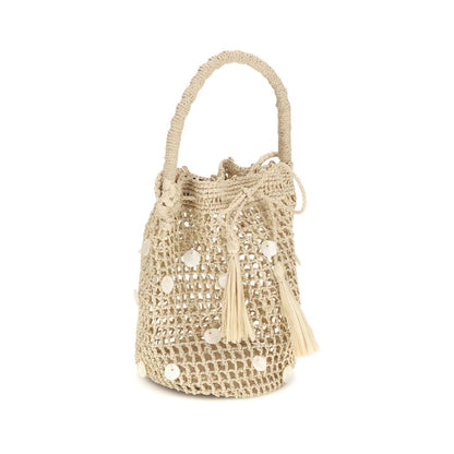 Alanui Beige Raffia Bucket Bag