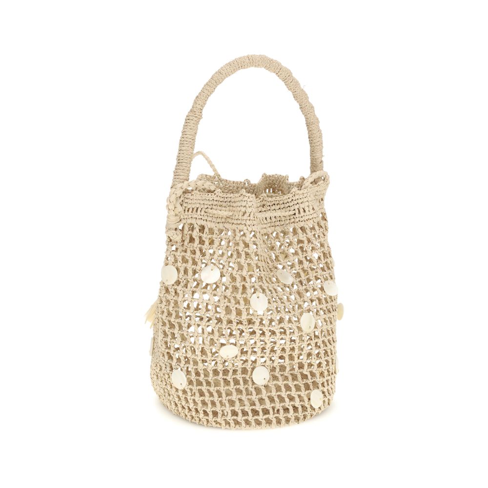 Alanui Beige Raffia Bucket Bag