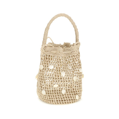 Alanui Beige Raffia Bucket Bag