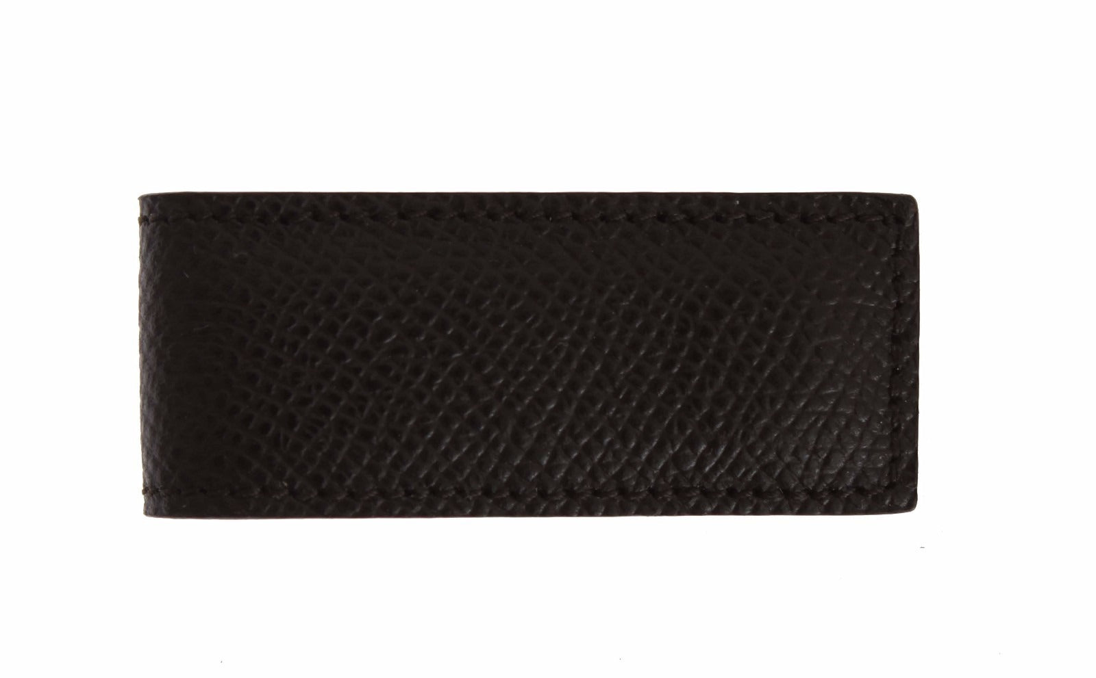 Dolce & Gabbana Brown Leather Magnetic Money Bar Clasp Cash Clip