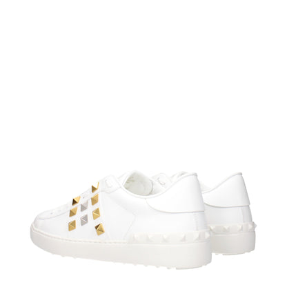 Valentino Garavani White Leather Low Top Sneakers with Studs