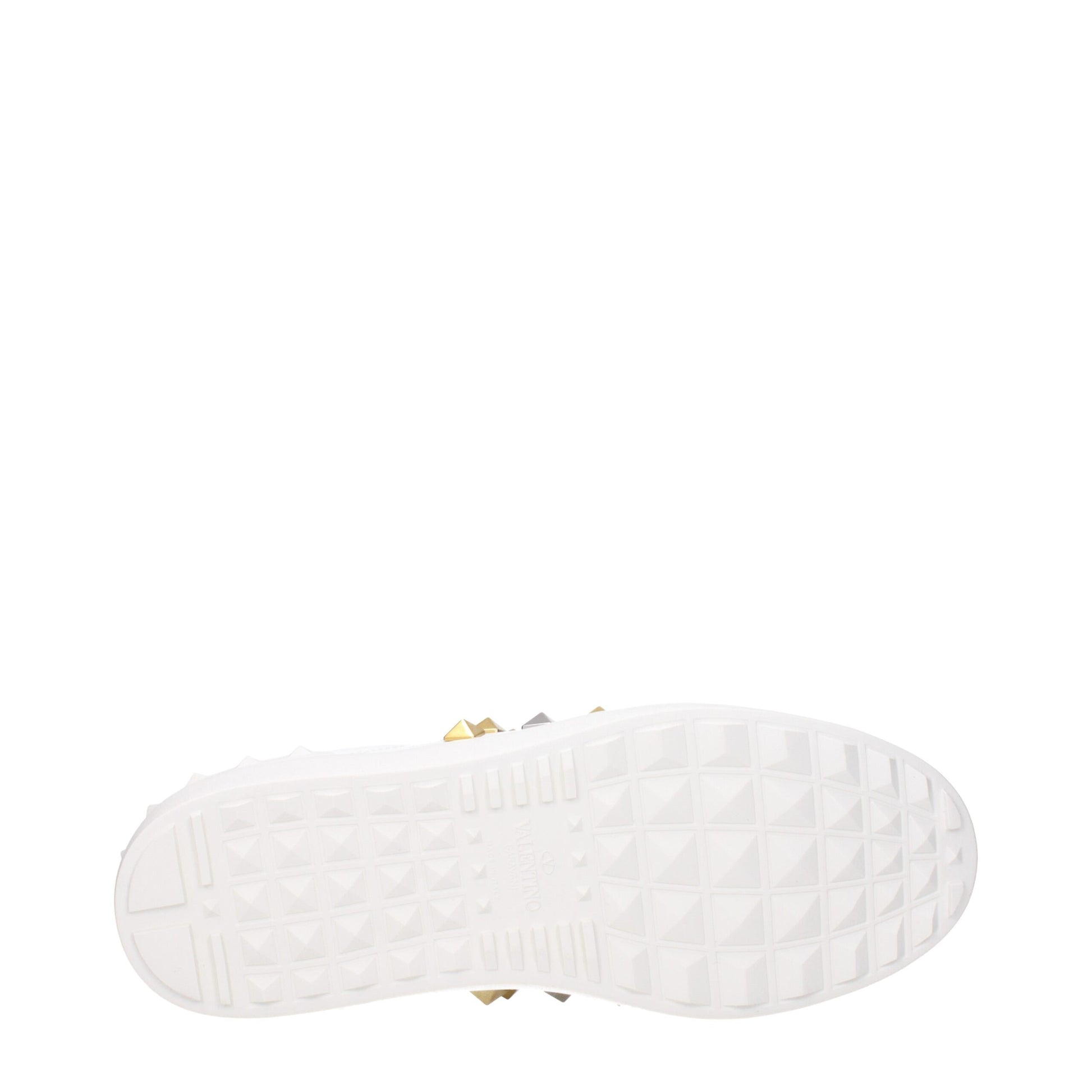 Valentino Garavani White Leather Low Top Sneakers with Studs