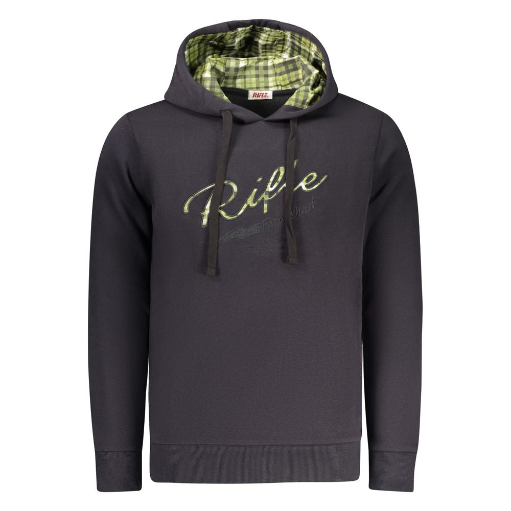 RIFLE Blue Cotton Men's Hoodie