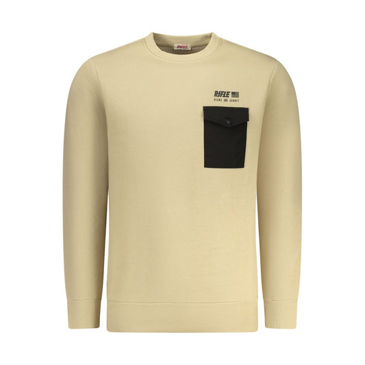 RIFLE Beige Cotton Men's Sweatshirt