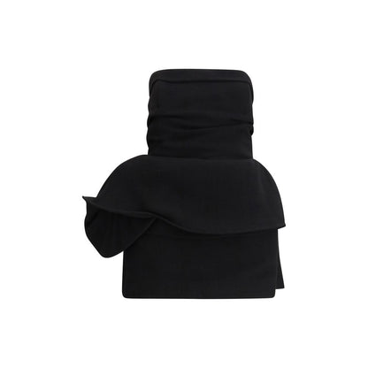 Magda Butrym Black Sculptural Rose Mini Cocktail Dress