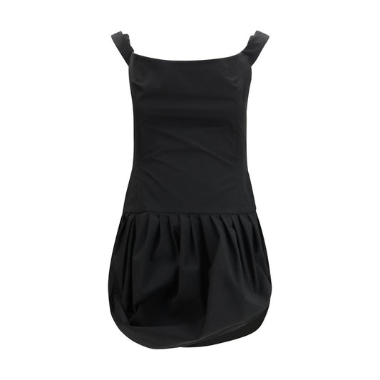 Magda Butrym Off-Shoulder Puff Skirt Mini Dress - Black Polyester