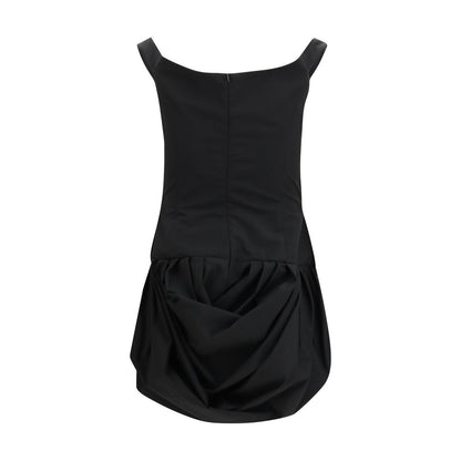 Magda Butrym Off-Shoulder Puff Skirt Mini Dress - Black Polyester