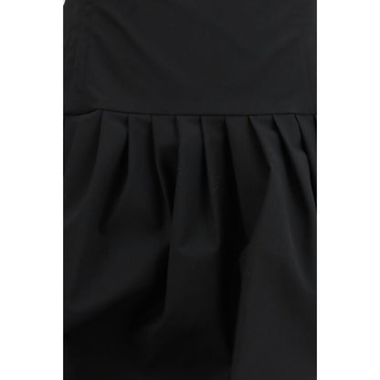 Magda Butrym Off-Shoulder Puff Skirt Mini Dress - Black Polyester
