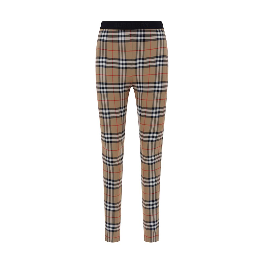 Burberry Brown Check Stretch Leggings