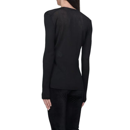 Tom Ford Black Sheer Fine Ribbed Long Sleeved Top