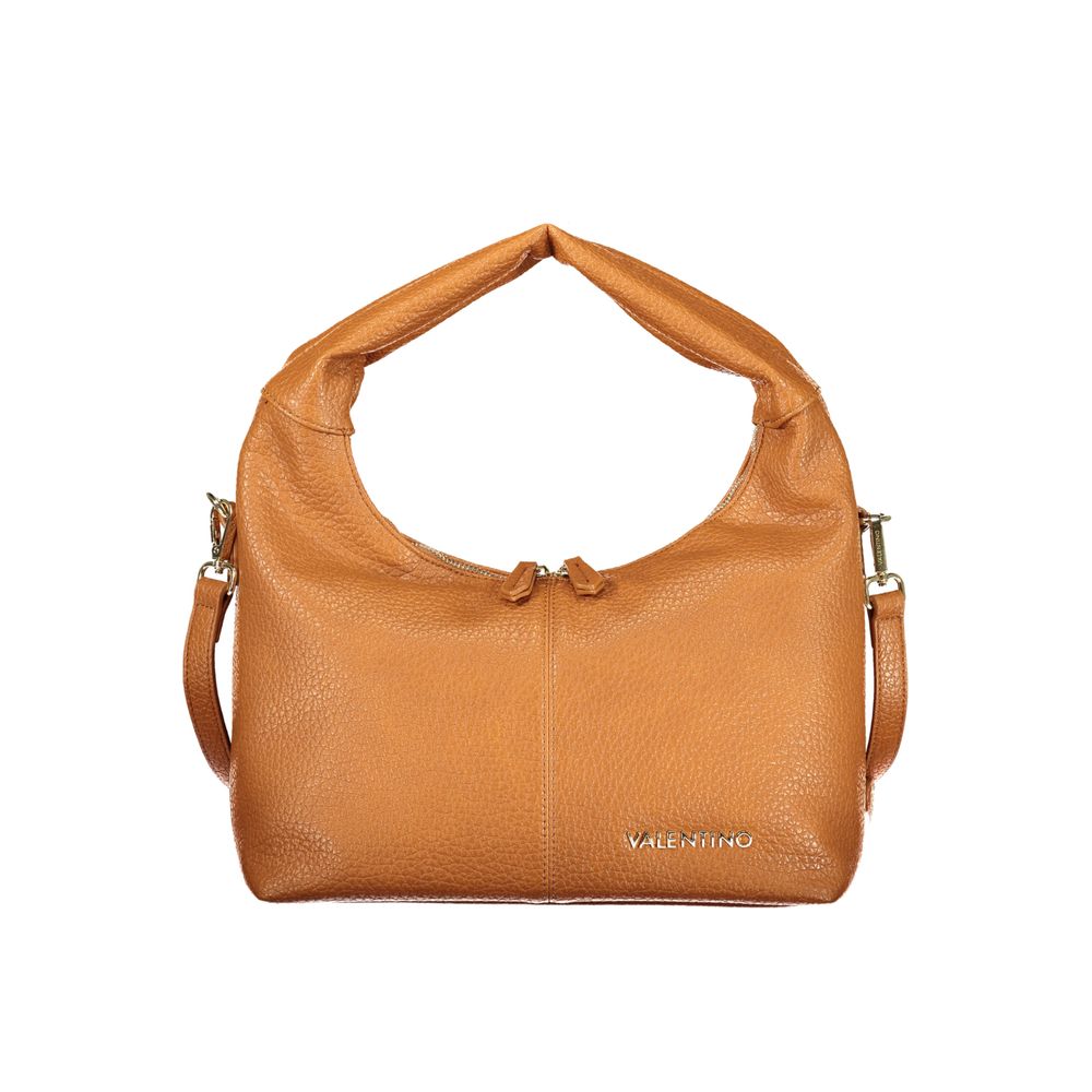 Mario Valentino Marrone Leather-Finish Handbag with Adjustable Strap