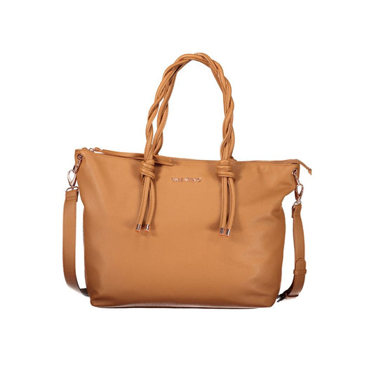 Mario Valentino Marrone Leather-Finish Women's Handbag with Adjustable Strap