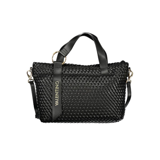 Mario Valentino Black Leather Handbag with Elegant Detailing