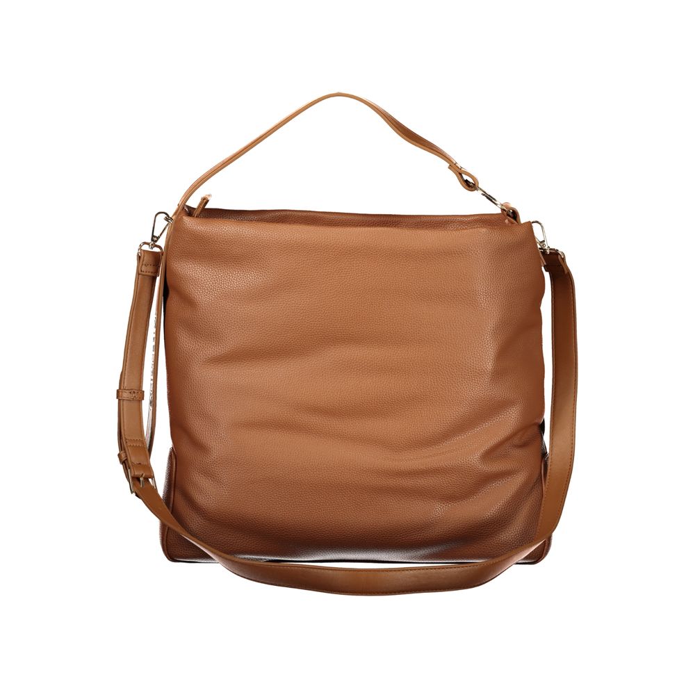 Mario Valentino Marrone Leather-Finish Handbag with Elegant Design