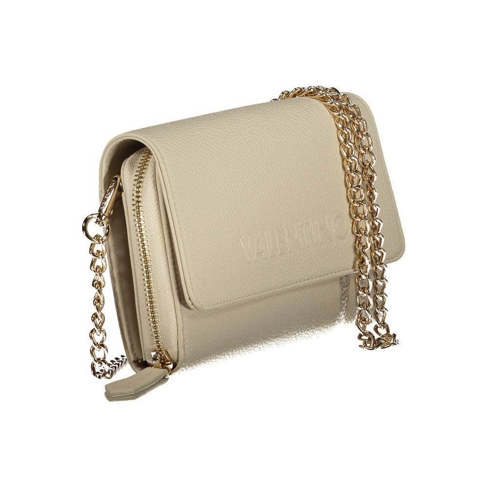 Mario Valentino Beige Leather-Finish Wallet and Shoulder Bag