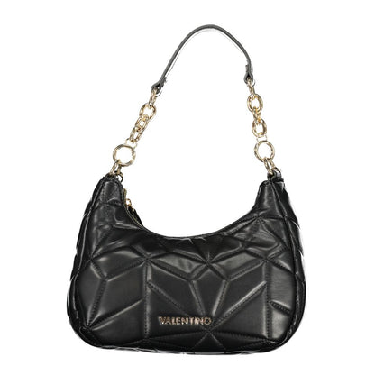 Mario Valentino Black Leather Handbag with Removable Chain Strap