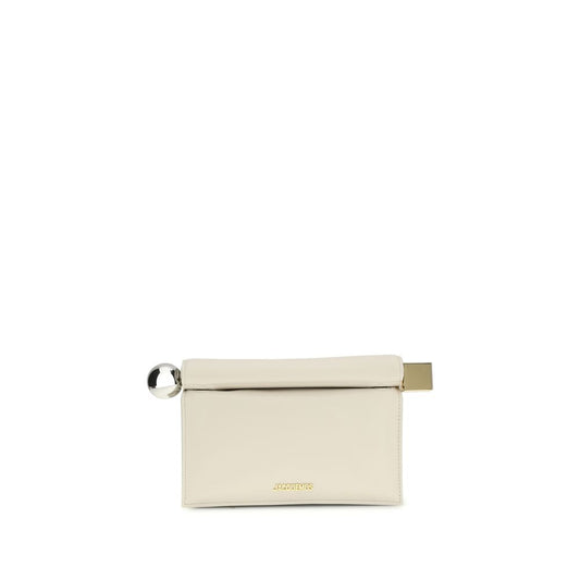 Jacquemus Cream Lamb Ovis Aries Aires Rond Carré Clutch Bag