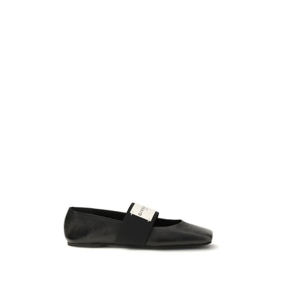 Givenchy Black Lamb Leather Sliced Square Ballerina Flats