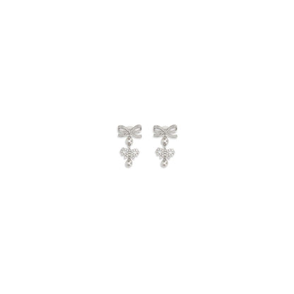 Self-Portrait Double Bow Pearl Earrings