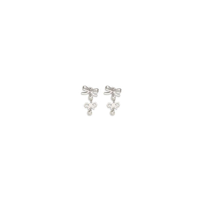 Self-Portrait Double Bow Pearl Earrings