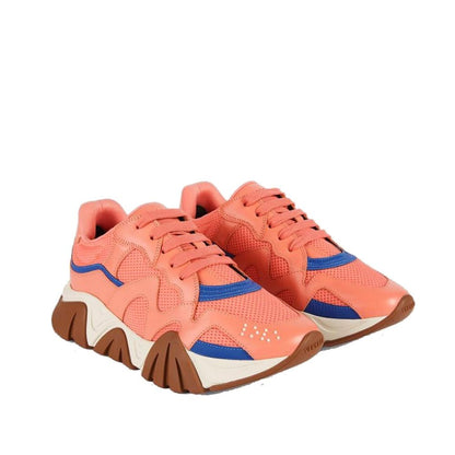 Versace Coral Orange Leather Chunky Squalo Sneakers