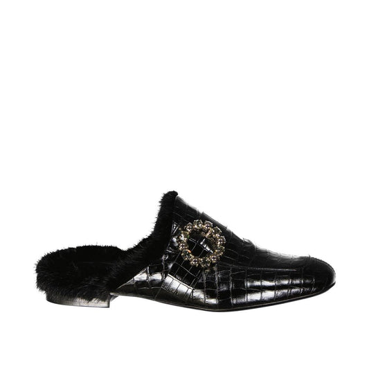 Eleventy Black Calfskin Mules for Women