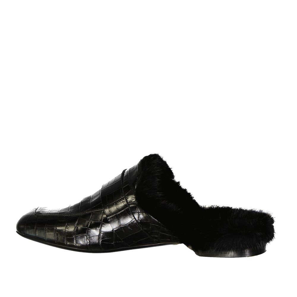 Eleventy Black Calfskin Mules for Women