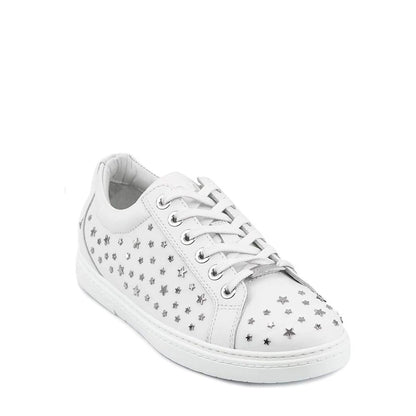 Jimmy Choo White Calfskin Low Top Sneakers - Elevate Your Style