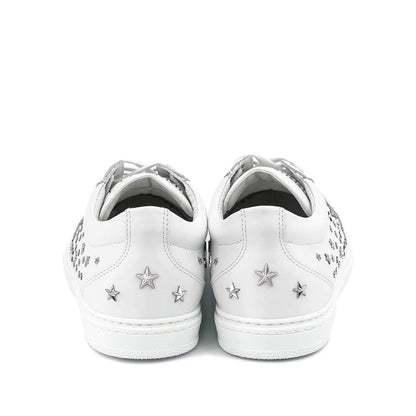 Jimmy Choo White Calfskin Low Top Sneakers - Elevate Your Style