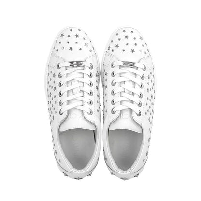 Jimmy Choo White Calfskin Low Top Sneakers - Elevate Your Style
