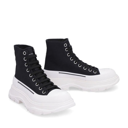Alexander McQueen Black Canvas High Top Sneakers