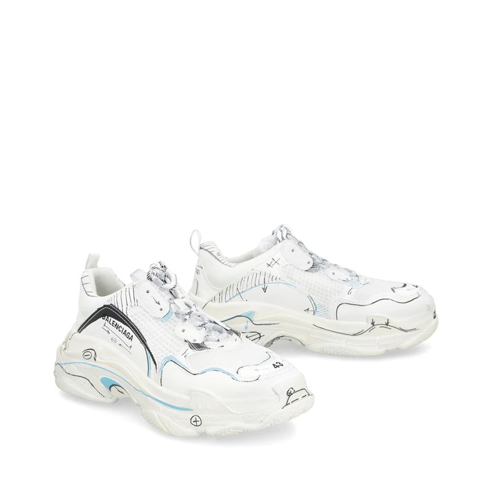 Balenciaga White Triple S Chunky Sneakers for Men
