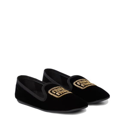 Miu Miu Black Fabric Moccassin for Women